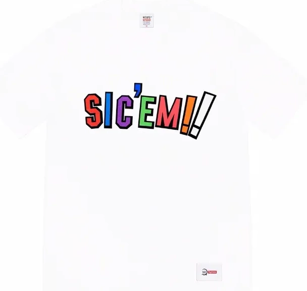 S Tee and  White Sic'em! Letter WTAPS ￥99 Black L Color XL M 21FW 0905